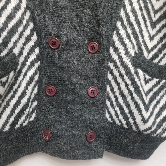 ANNE PINKERTON STUDIO Cozy Vintage Oversized Sweater XL Chevron - Picture 3 of 8